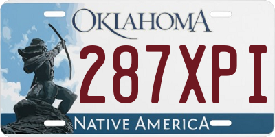 OK license plate 287XPI