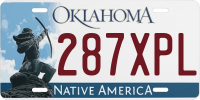 OK license plate 287XPL