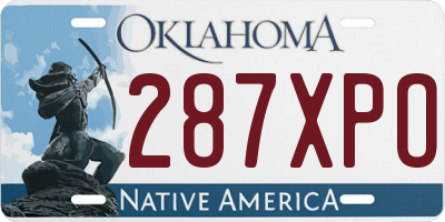 OK license plate 287XPO