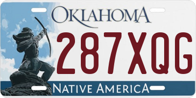 OK license plate 287XQG