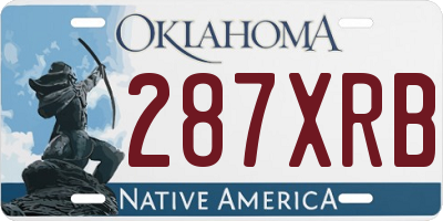 OK license plate 287XRB