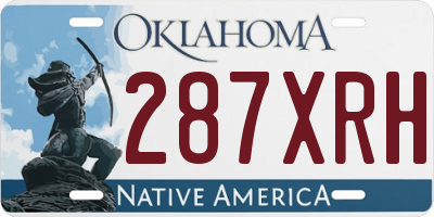OK license plate 287XRH