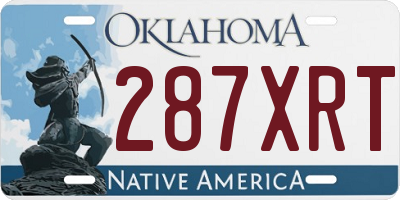 OK license plate 287XRT