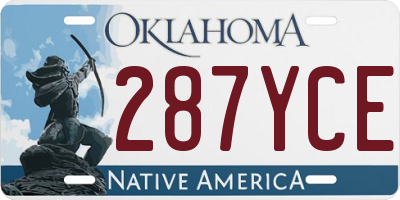 OK license plate 287YCE