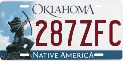 OK license plate 287ZFC