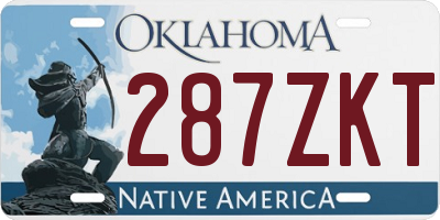OK license plate 287ZKT