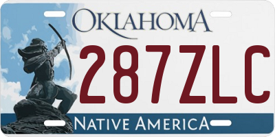 OK license plate 287ZLC
