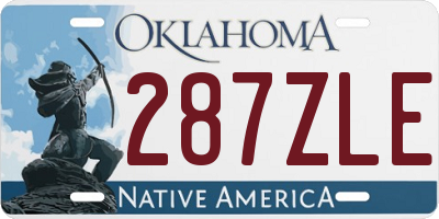 OK license plate 287ZLE
