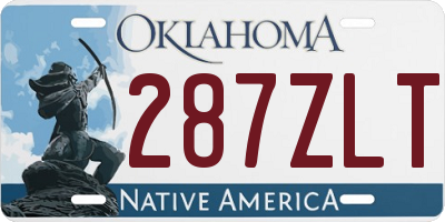 OK license plate 287ZLT