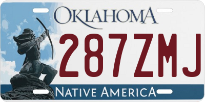 OK license plate 287ZMJ