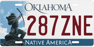 OK license plate 287ZNE