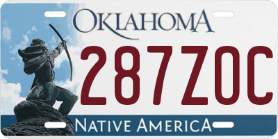 OK license plate 287ZOC