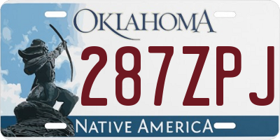OK license plate 287ZPJ