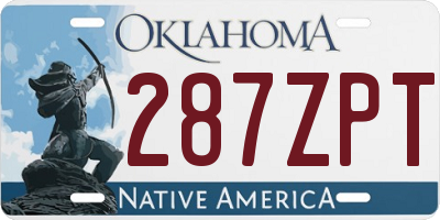 OK license plate 287ZPT