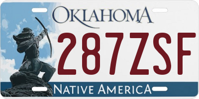 OK license plate 287ZSF