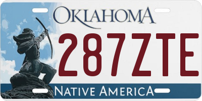 OK license plate 287ZTE