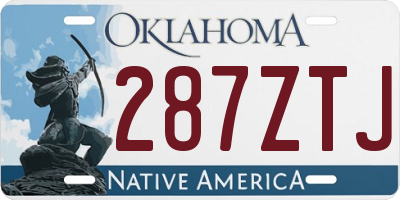 OK license plate 287ZTJ