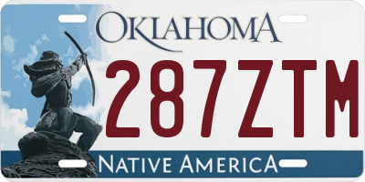 OK license plate 287ZTM