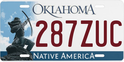 OK license plate 287ZUC