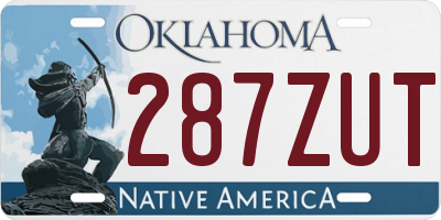 OK license plate 287ZUT