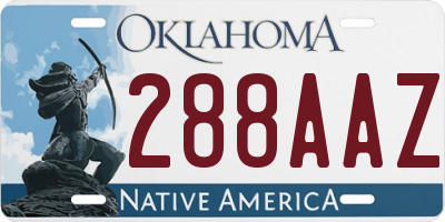 OK license plate 288AAZ