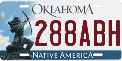 OK license plate 288ABH
