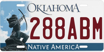 OK license plate 288ABM