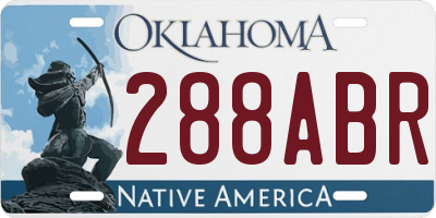 OK license plate 288ABR