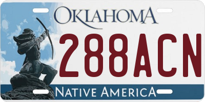 OK license plate 288ACN