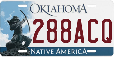 OK license plate 288ACQ