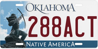 OK license plate 288ACT