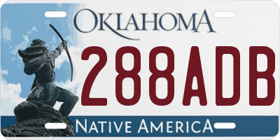 OK license plate 288ADB