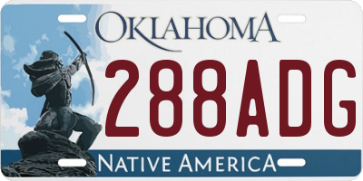 OK license plate 288ADG