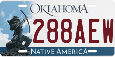 OK license plate 288AEW