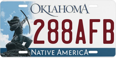 OK license plate 288AFB