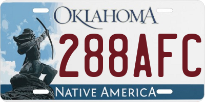 OK license plate 288AFC