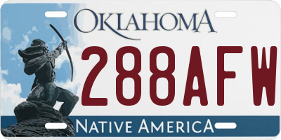 OK license plate 288AFW
