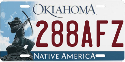 OK license plate 288AFZ