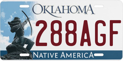 OK license plate 288AGF