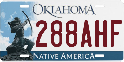 OK license plate 288AHF