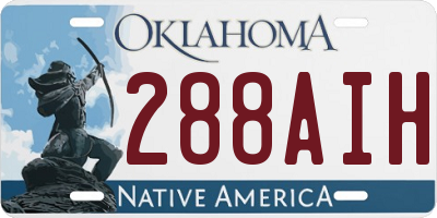 OK license plate 288AIH