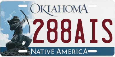 OK license plate 288AIS