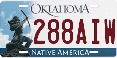 OK license plate 288AIW