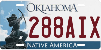 OK license plate 288AIX