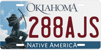OK license plate 288AJS