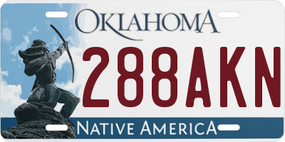 OK license plate 288AKN