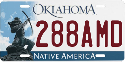 OK license plate 288AMD