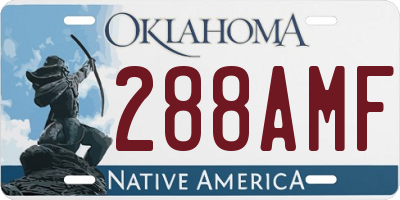 OK license plate 288AMF