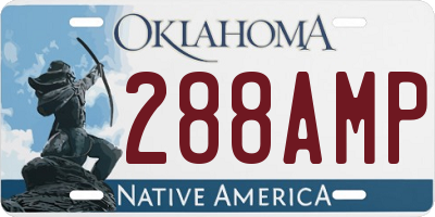OK license plate 288AMP