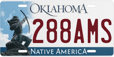 OK license plate 288AMS